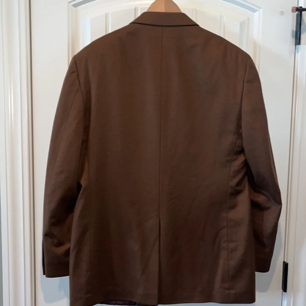 100% cashmere dark camel brown sports coat blazer 41 Reg work office